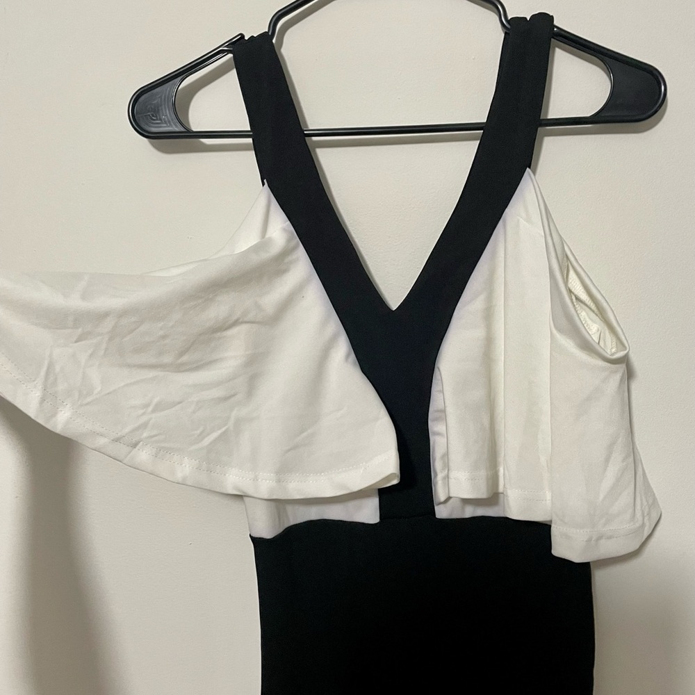 Black and white one piece jumpsuit